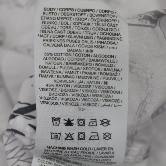 Hurley Camp Shirt Mens Large White/Gray Doom Reverse Print Woven S/S Button Up - Picture 12 of 16